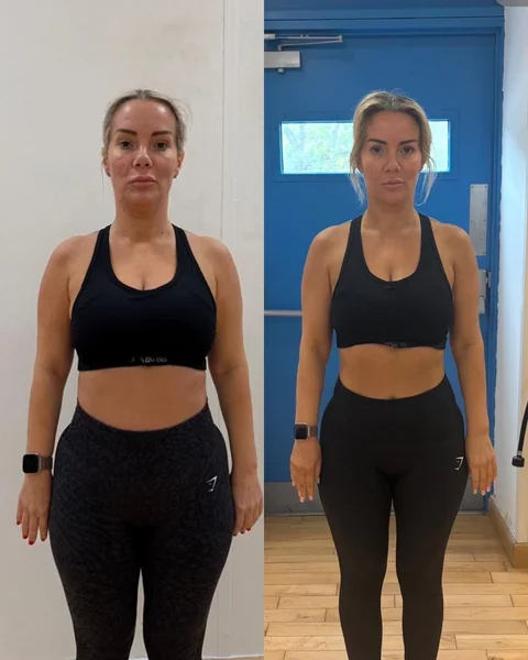Kate R.: before on the left, after on the right — personal coaching